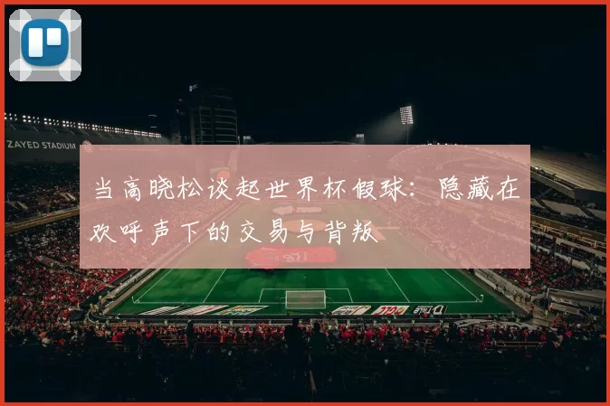 当高晓松谈起世界杯假球：隐藏在欢呼声下的交易与背叛